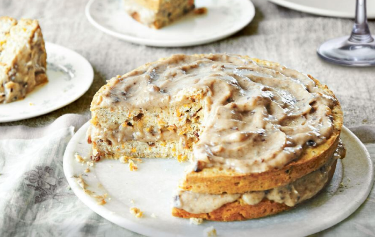 CARROT CAKE WITH PÉRIGORD WALNUTS, CARAMEL GLAZE